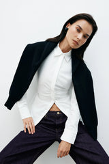 Millie Tie Back Cotton Shirt - White