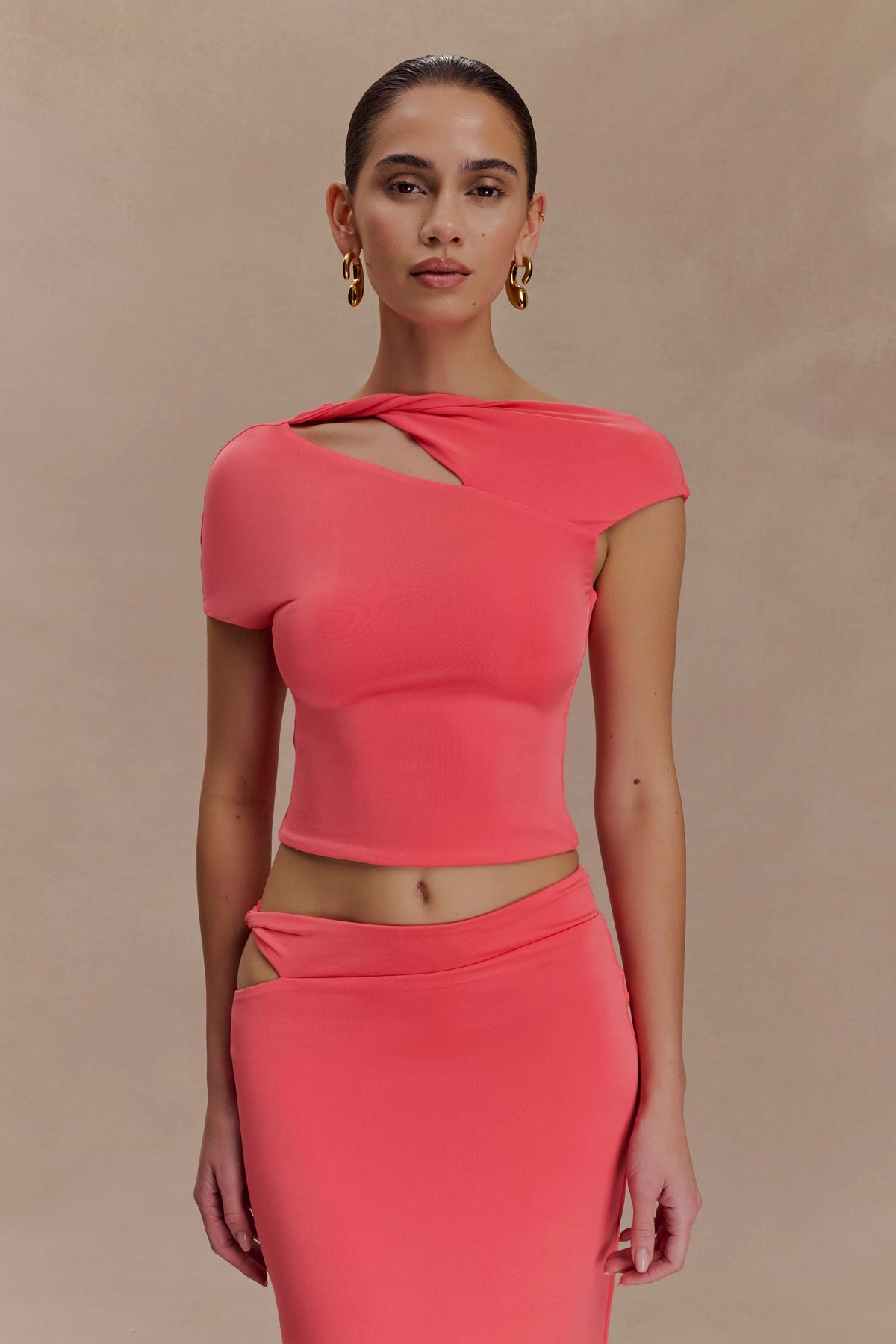 Haven Slinky Twist Top - Coral