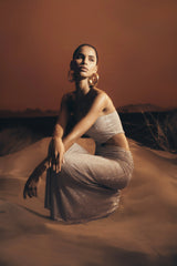 Starla Strapless Diamante Maxi Dress - Gold