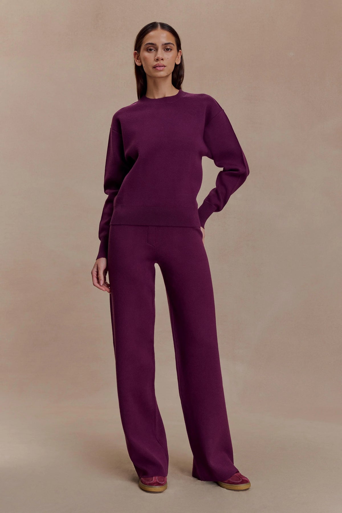 Lauren Knit Trouser - Plum