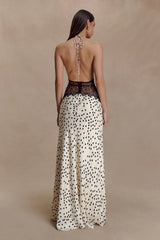 Dinah Lace And Satin Maxi Dress - Polkadot