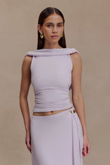 Bridget Slinky Cowl Back Top - Dusty Lilac