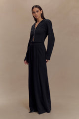 Aspen Gathered Wide Leg Jogger - Black