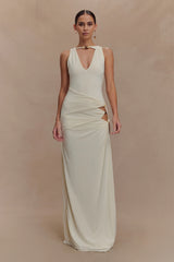 Kaiden Slinky Beaded Maxi Dress - Ivory