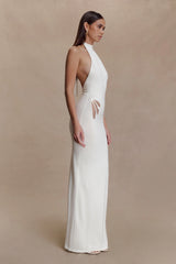 Brock Knit Halter Maxi Dress - White