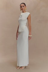 Francisca Mid Rise Knit Maxi Skirt - White